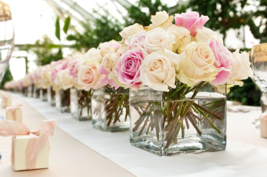 Flowers On Table In Dining Room