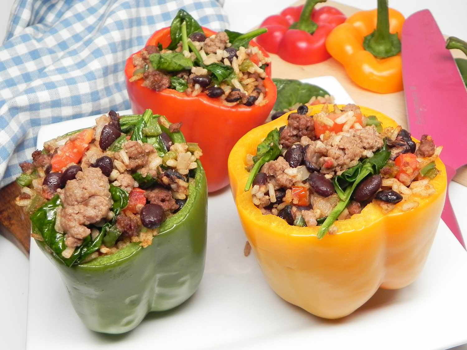 Stuffed Bell Peppers with Rice and Beans