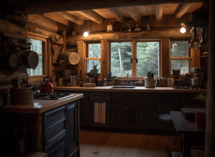 old wooden kitchen